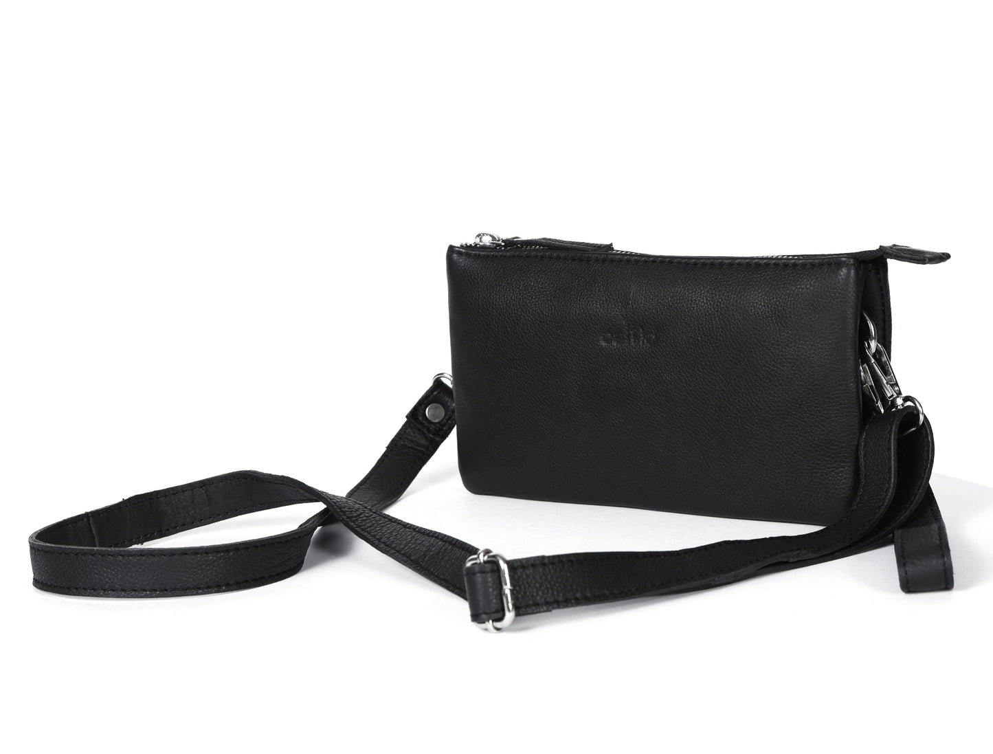 Black Smooth Leather Sling Bag: Timeless Elegance Meets Modern Convenience. Art: BG-1571 Pack of 25