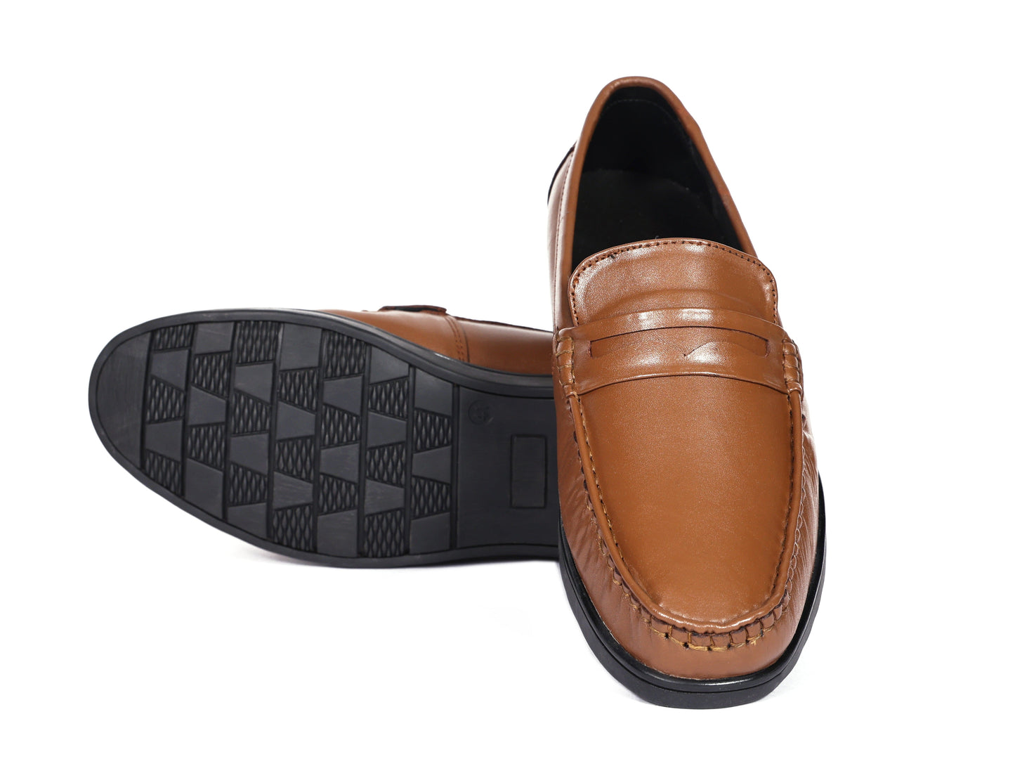 "Timeless Charm: Tan Casual Loafer Leather Shoes, Art: LS-1106 Pack of 25