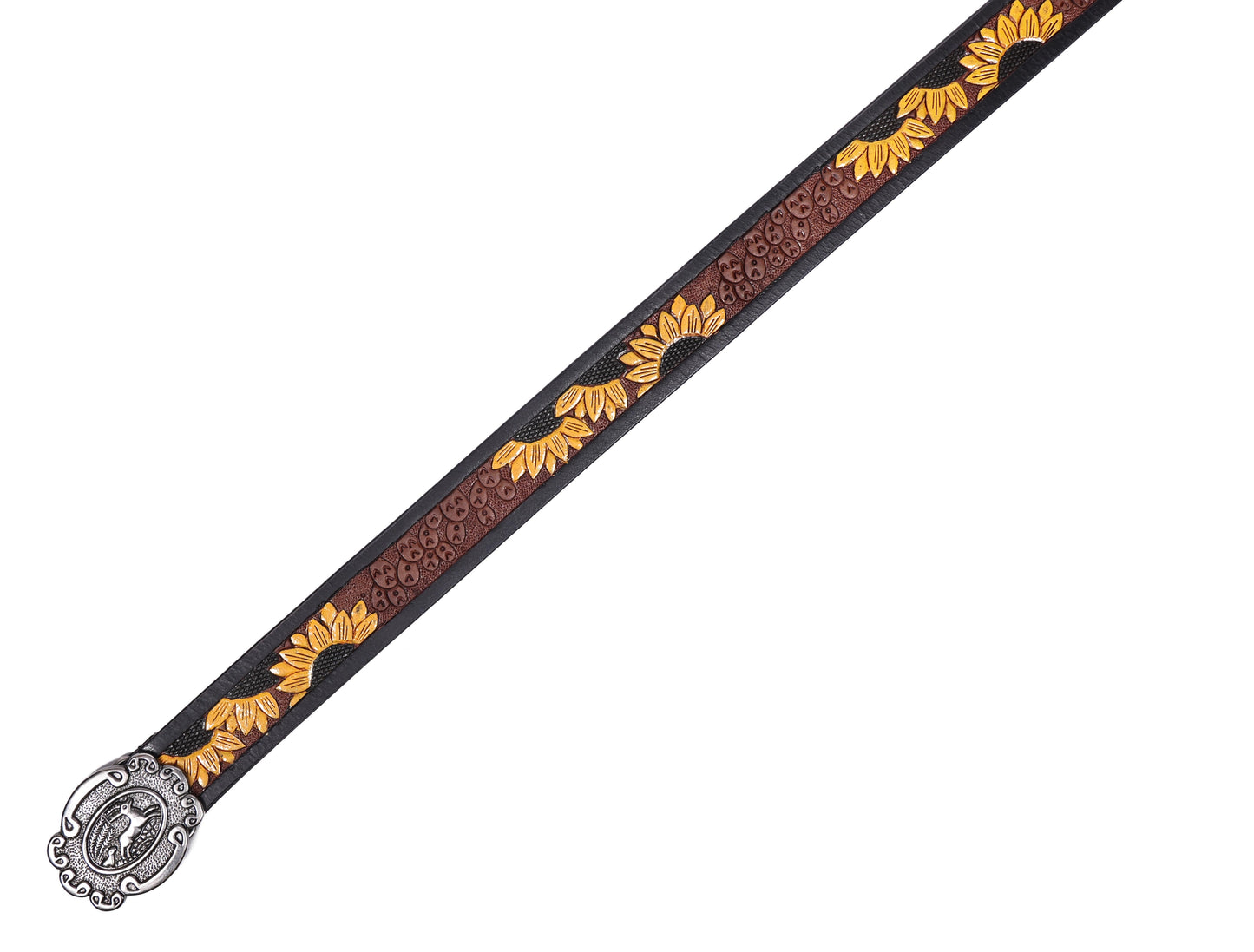 "Vibrant Elegance: Hand-Carved Yellow Leather Belts" Art: LB-816 Pack of 50