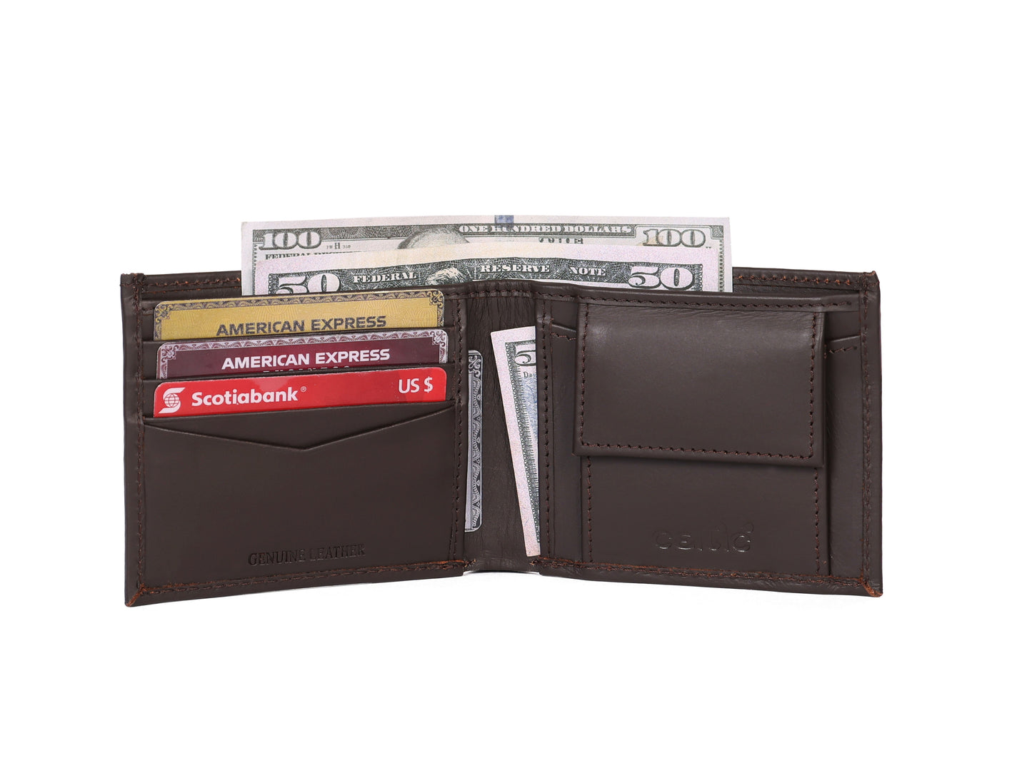 Handmade Brown Leather Wallet - Uniquely Crafted Elegance, Art:- LA-1410 Pack of 50