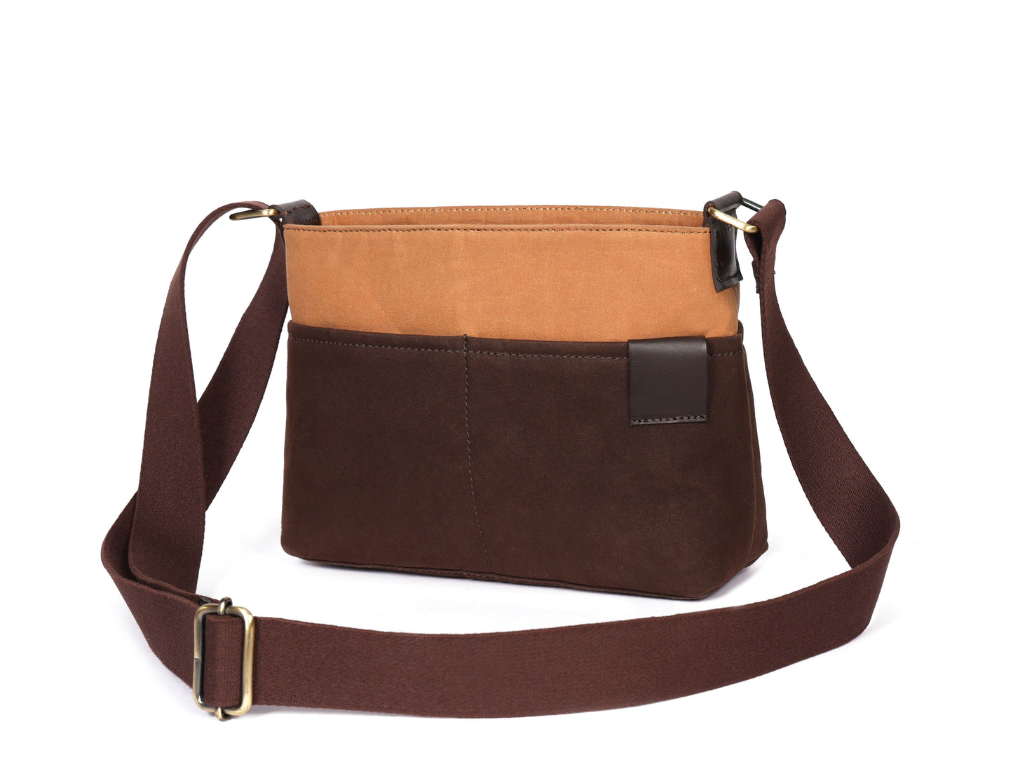 Brown and Tan Canvas Sling Bag - A Stylish and Functional Companion, Art: BG-1745 Pack of 50