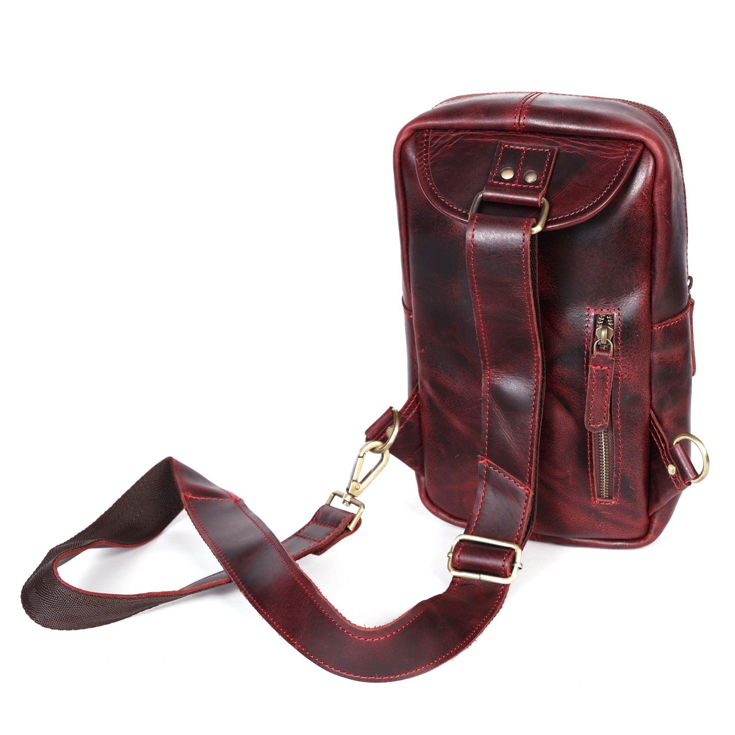 Brown Small Crossbody Leather Bag" Art: BG-1617 Pack of 25