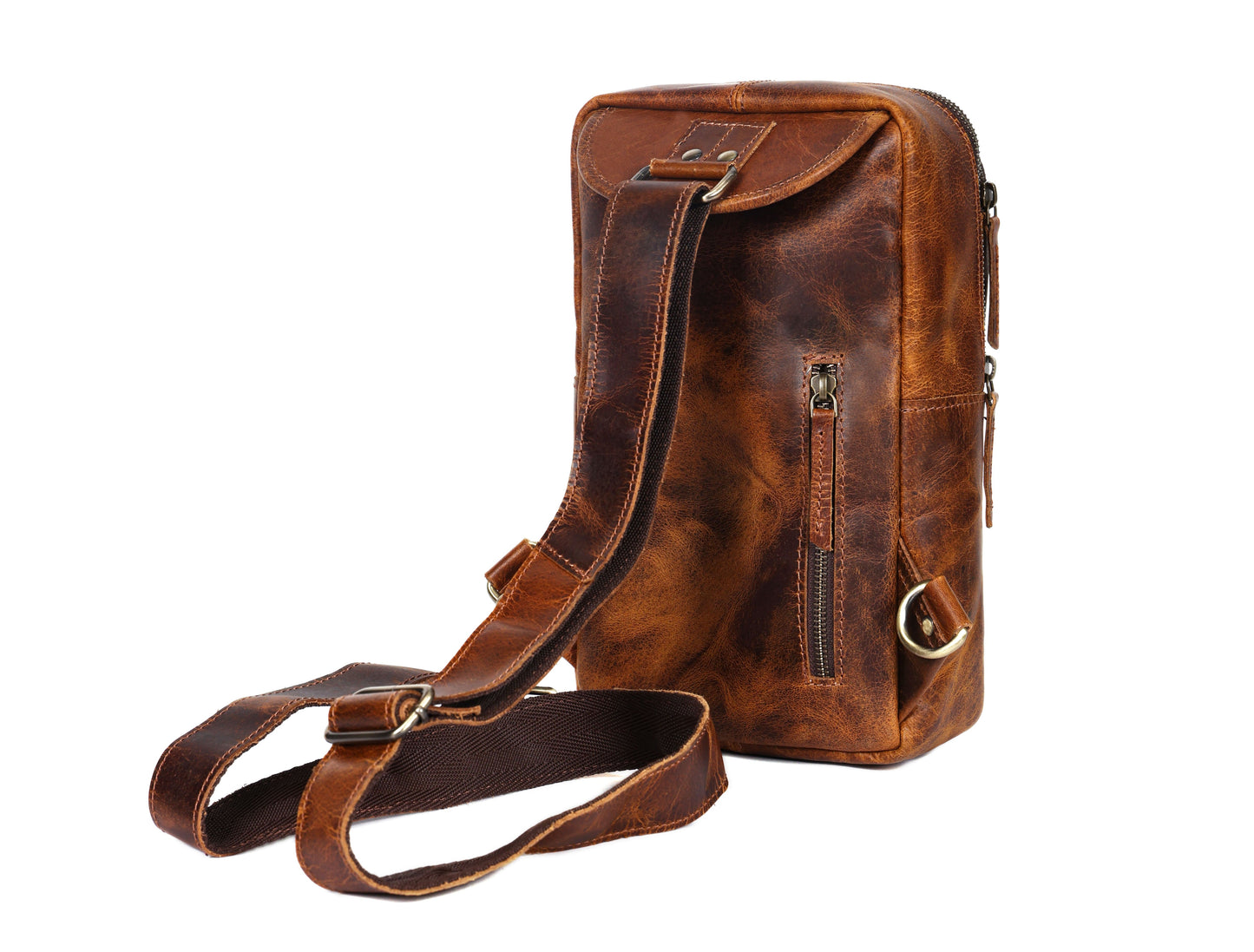 Brown Small Crossbody Leather Bag" Art: BG-1617 Pack of 25