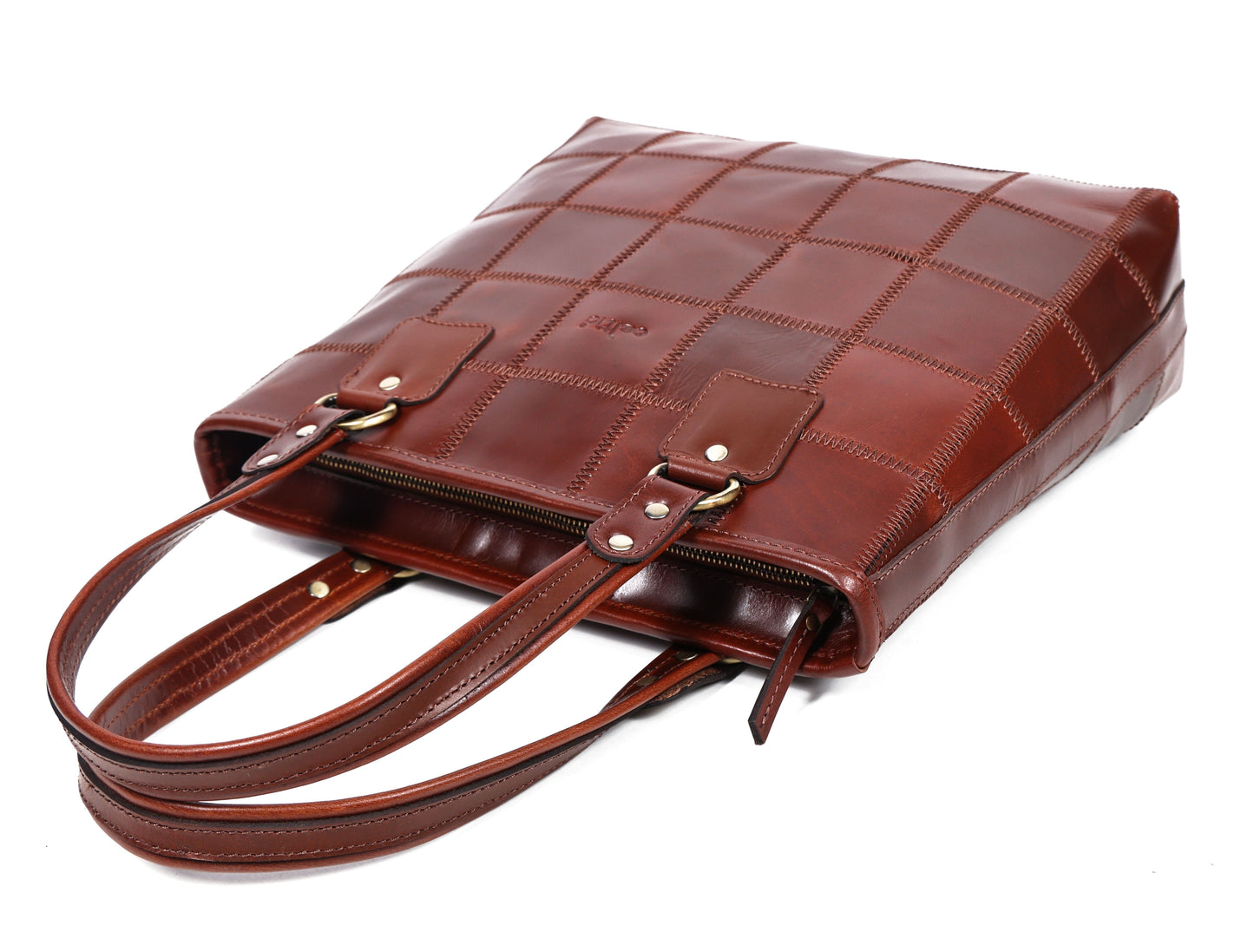 "Chic Contrast: Brown Tote Bag with Stylish Stitching for Timeless Elegance" Art: BG-1526-Z Pack of 25