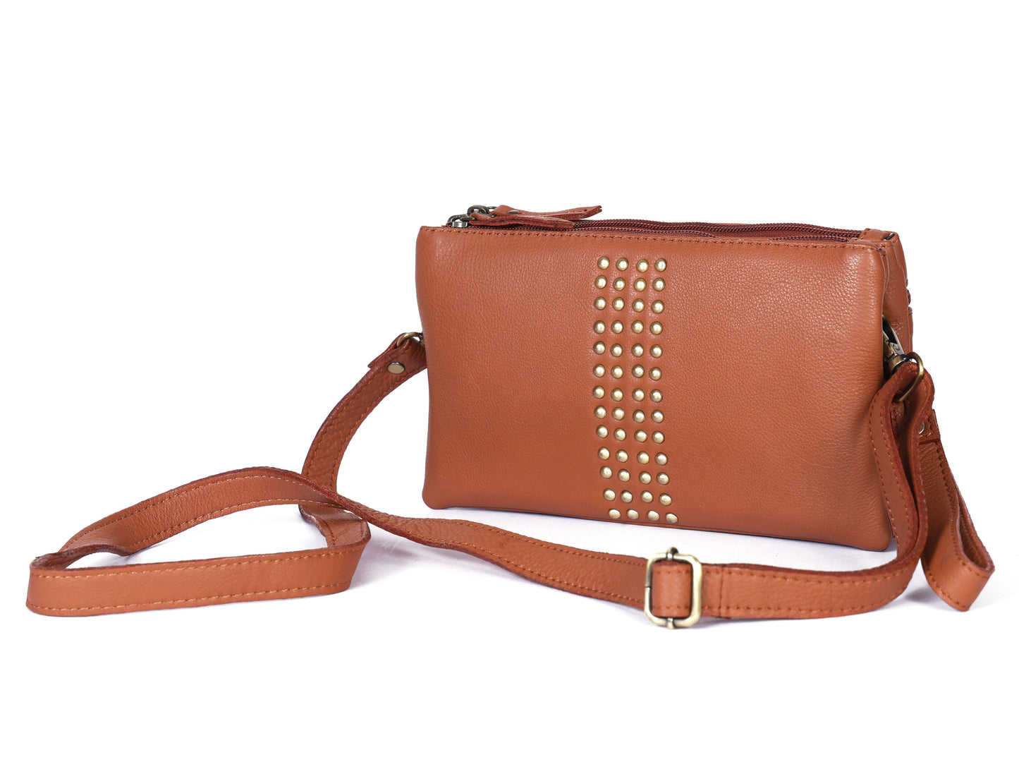 Effortless Elegance: Tan Soft Leather Sling Bag for Stylish Convenience. Art: BG-1584 Pack of 25
