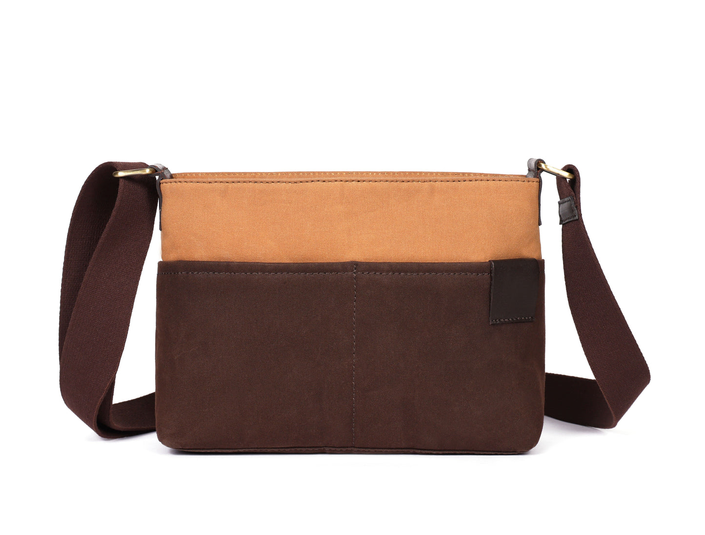 Brown and Tan Canvas Sling Bag - A Stylish and Functional Companion, Art: BG-1745 Pack of 50