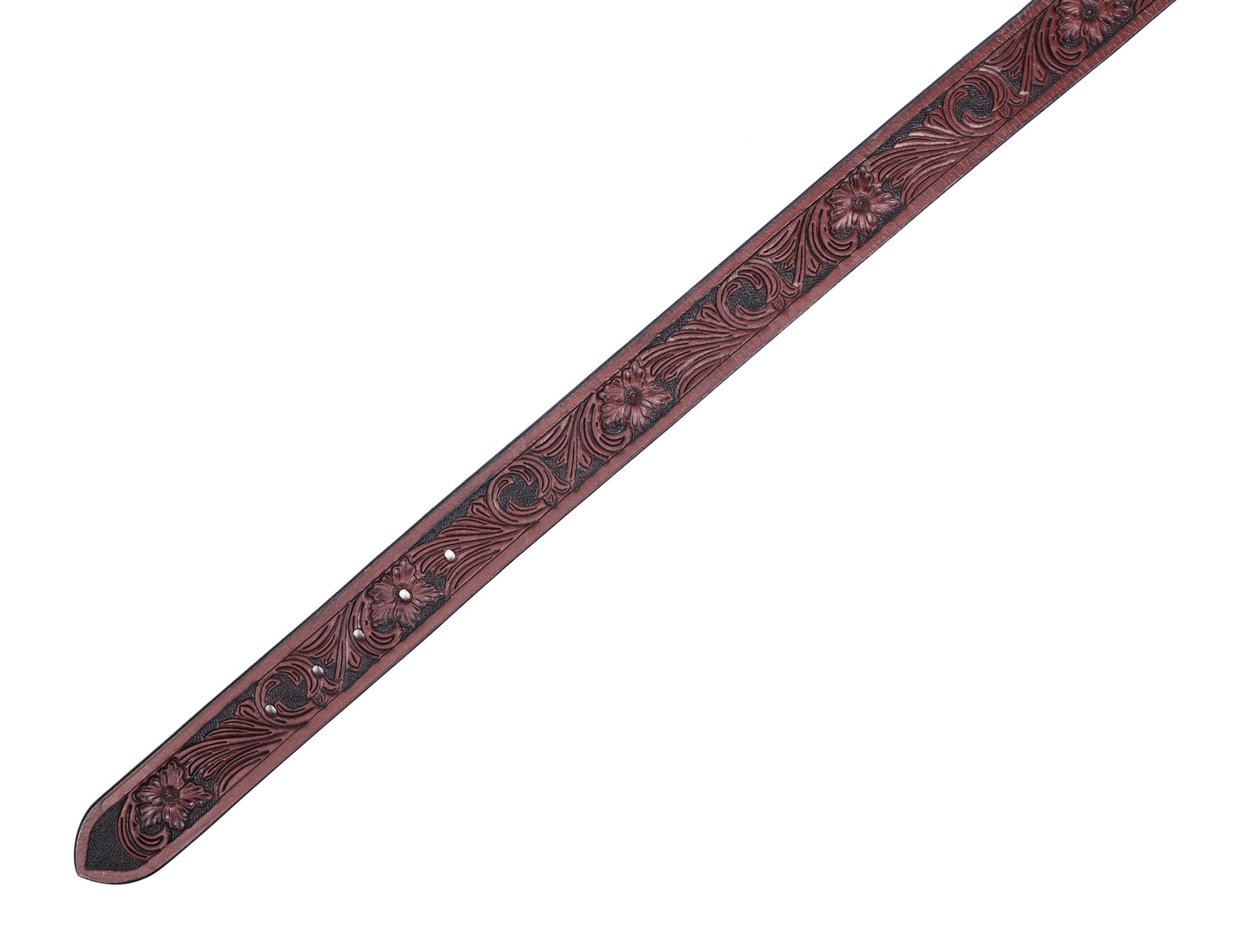 "Bespoke Elegance: Brown Hand Carving Leather Belt for Timeless Style" Art: LB-807 Pack of 50