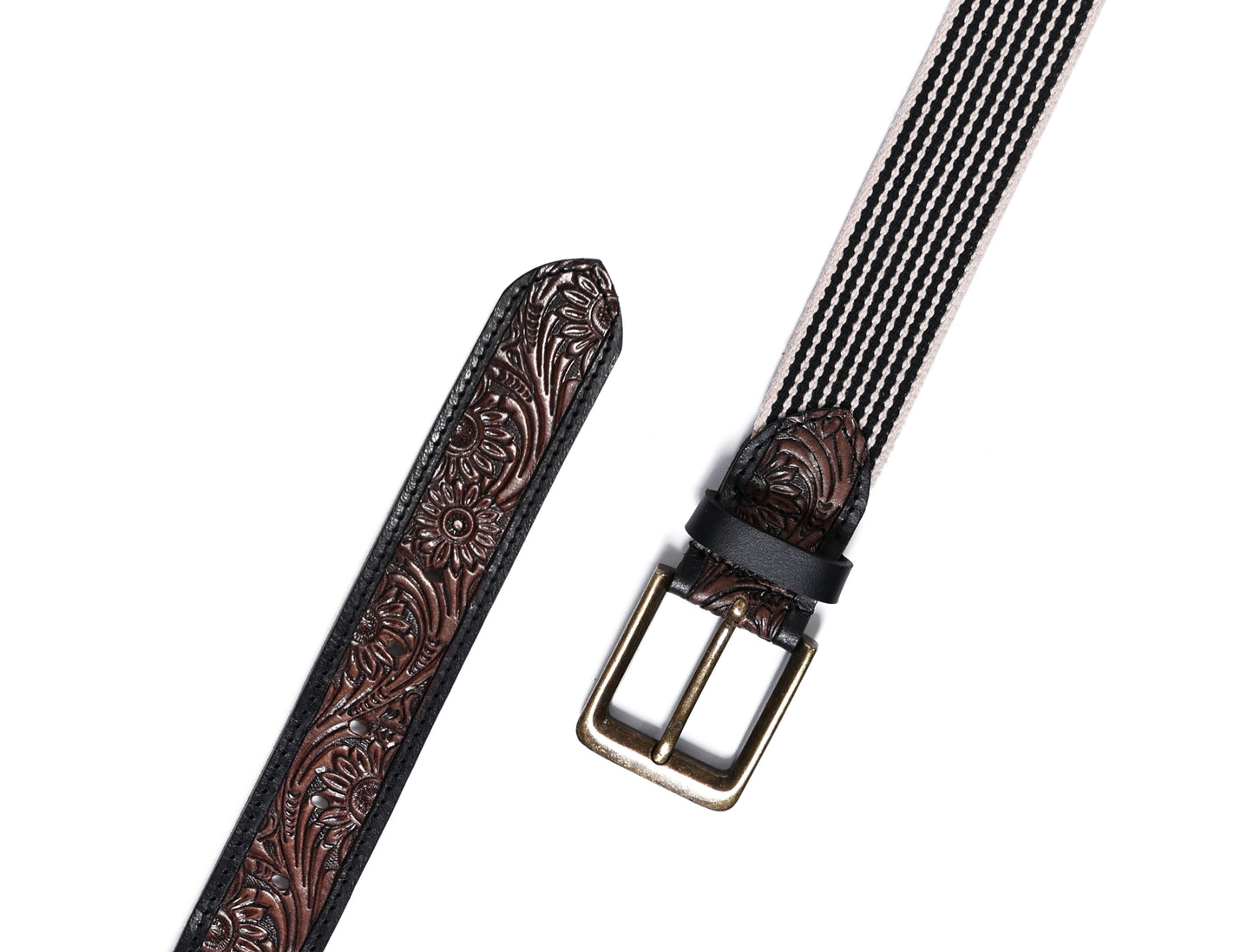 Artisan Elegance: Leather Hand-Tooled and Webbing Belt – A Perfect Blend of Tradition and Modern Style.    Art: LB-828 Pack of 50