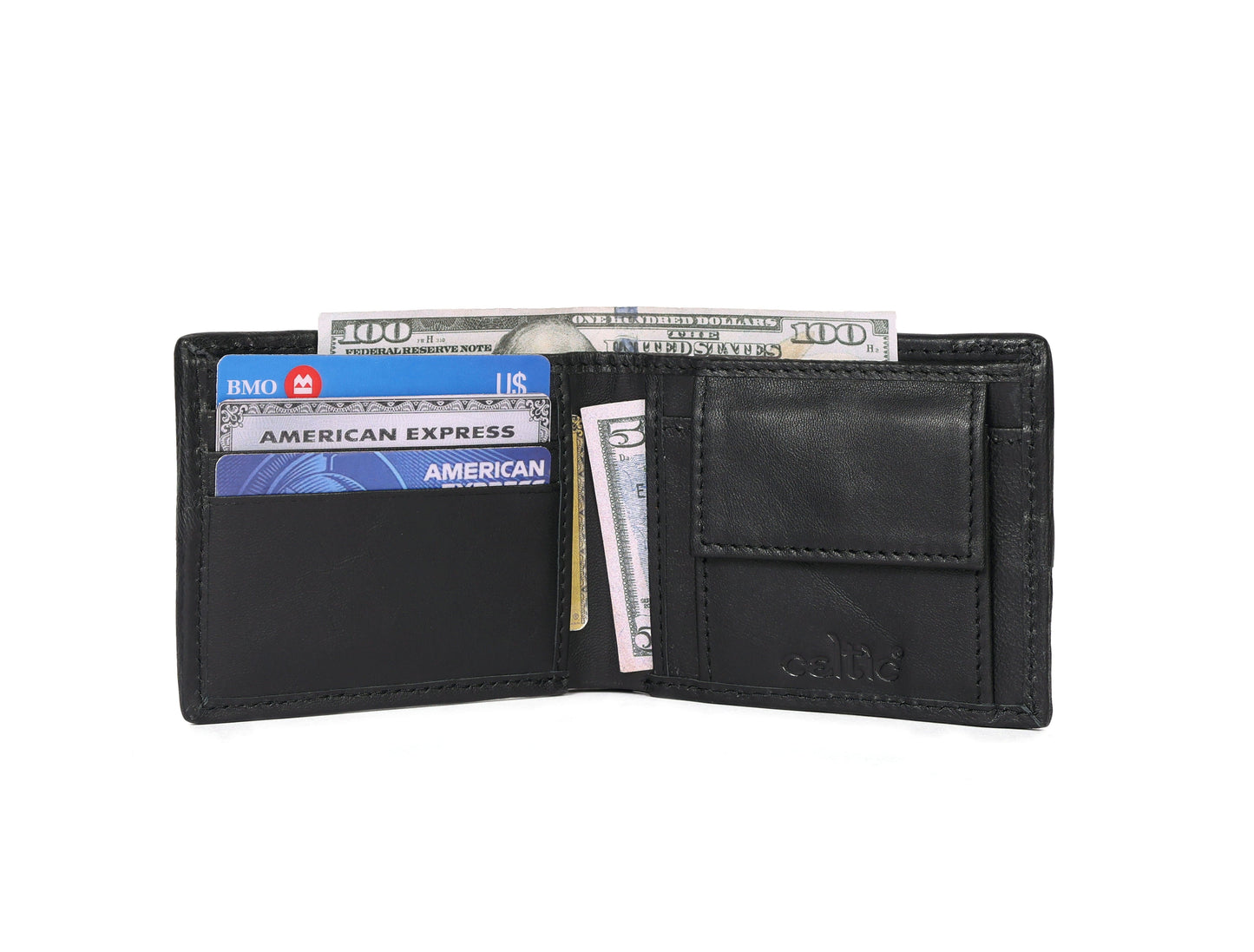 Black Braided Leather Wallet, Art:- LA-1409 Pack of 50
