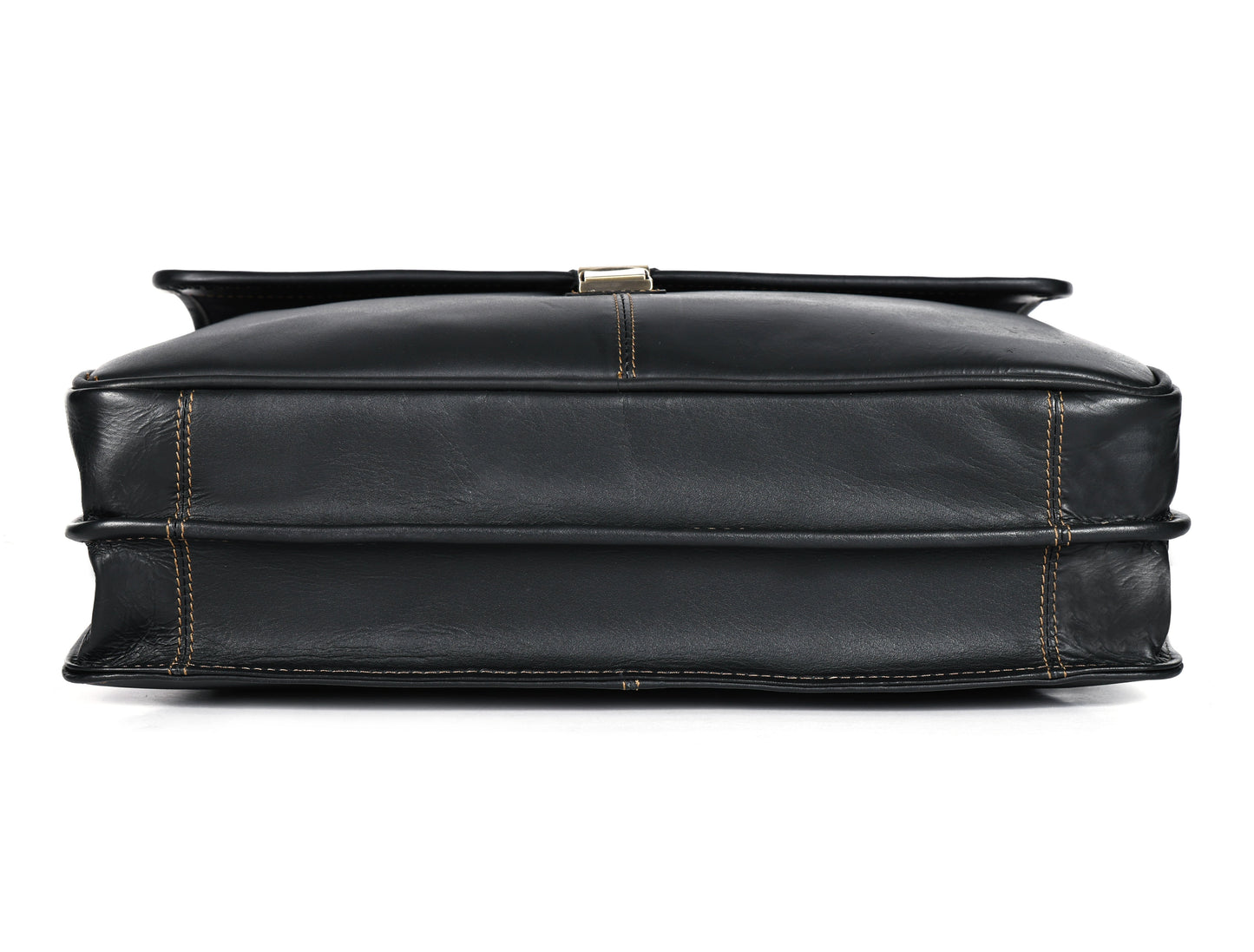 Handcrafted Black Laptop Bag: Brush Antique Fittings, Tan Stitching, and Unmatched Sophistication, Art: BG-1700 Pack of 25