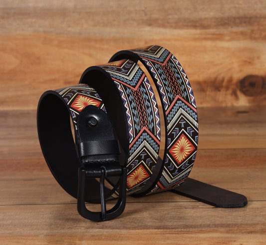 "Colorful Creativity: Leather Multi-Printing Belts for Statement Style" Art: LB-821 Pack of 50