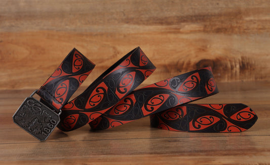 "Bold & Bright: Leather Orange Printing Belts for Statement Style" Art: LB-820 Pack of 50
