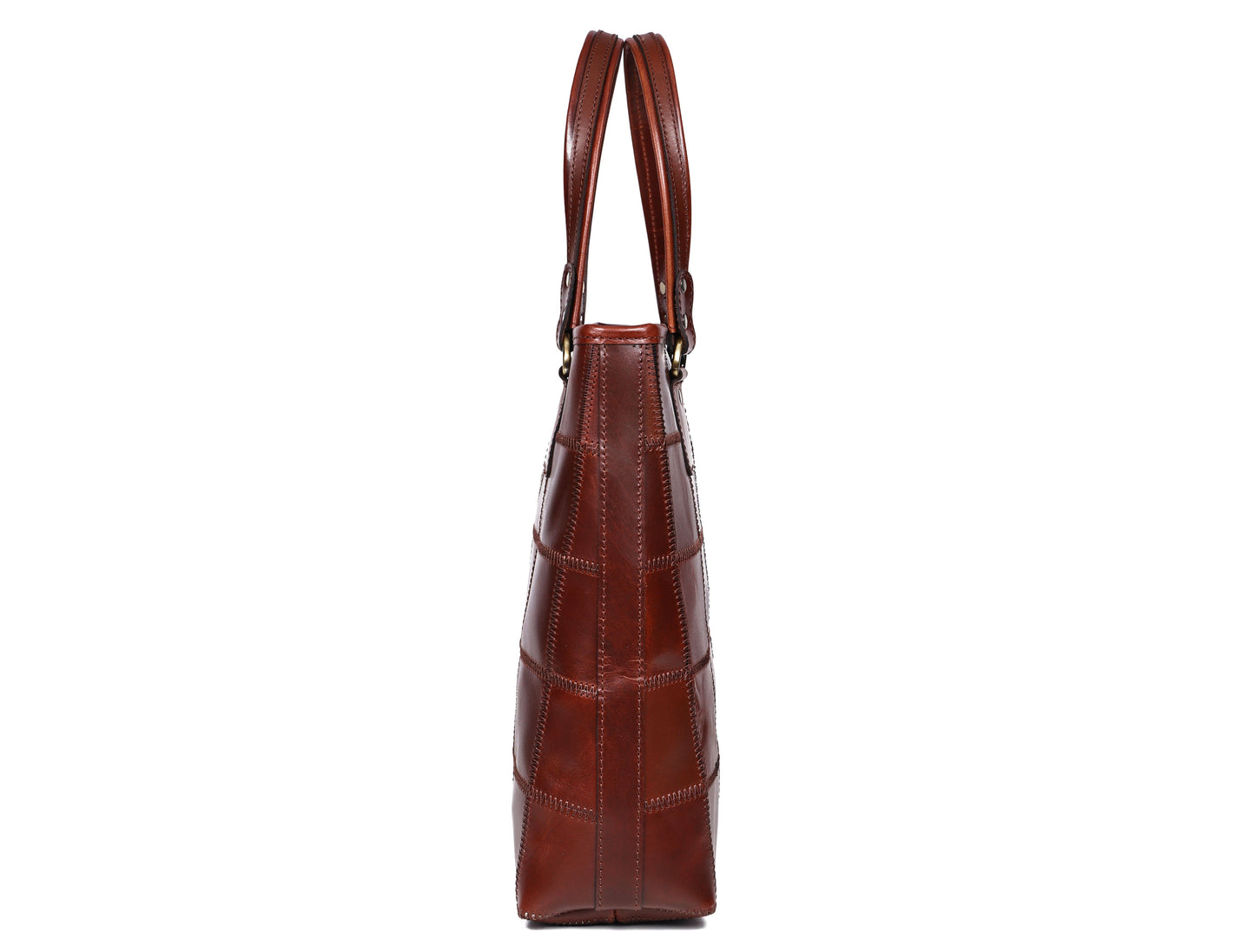 "Chic Contrast: Brown Tote Bag with Stylish Stitching for Timeless Elegance" Art: BG-1526-Z Pack of 25