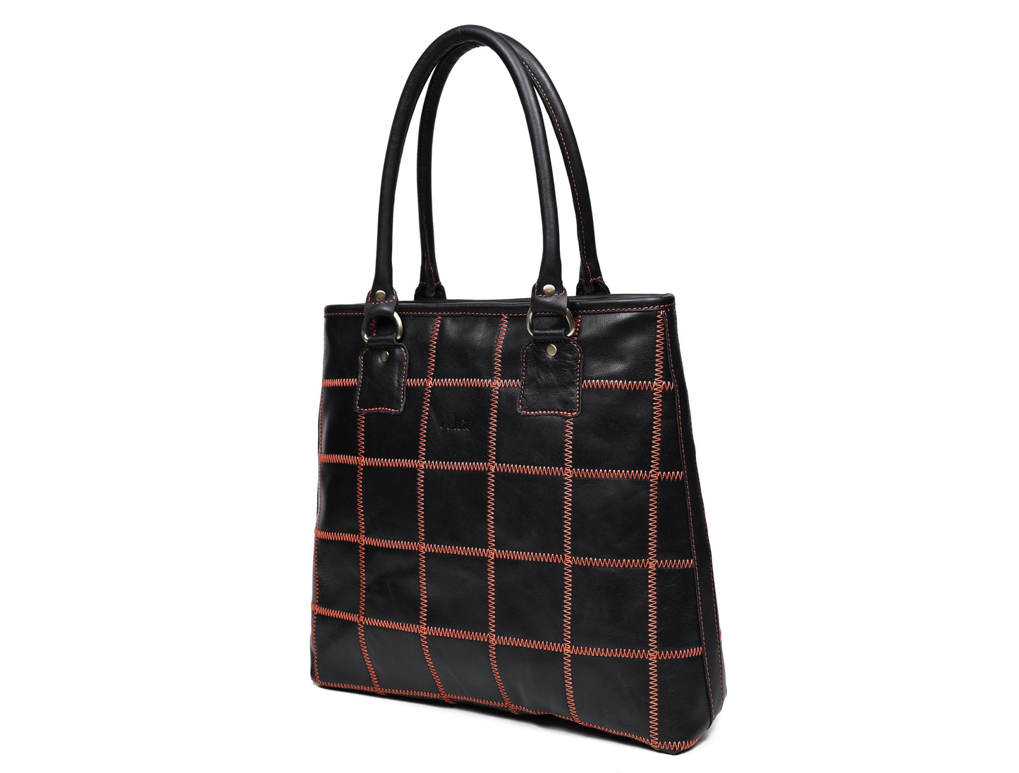 "Bold Fusion: Black Tote Bag with Orange Stitching - Elevate Your Style with Vibrant Contrast"  Art: BG-1143-Z Pack of 25