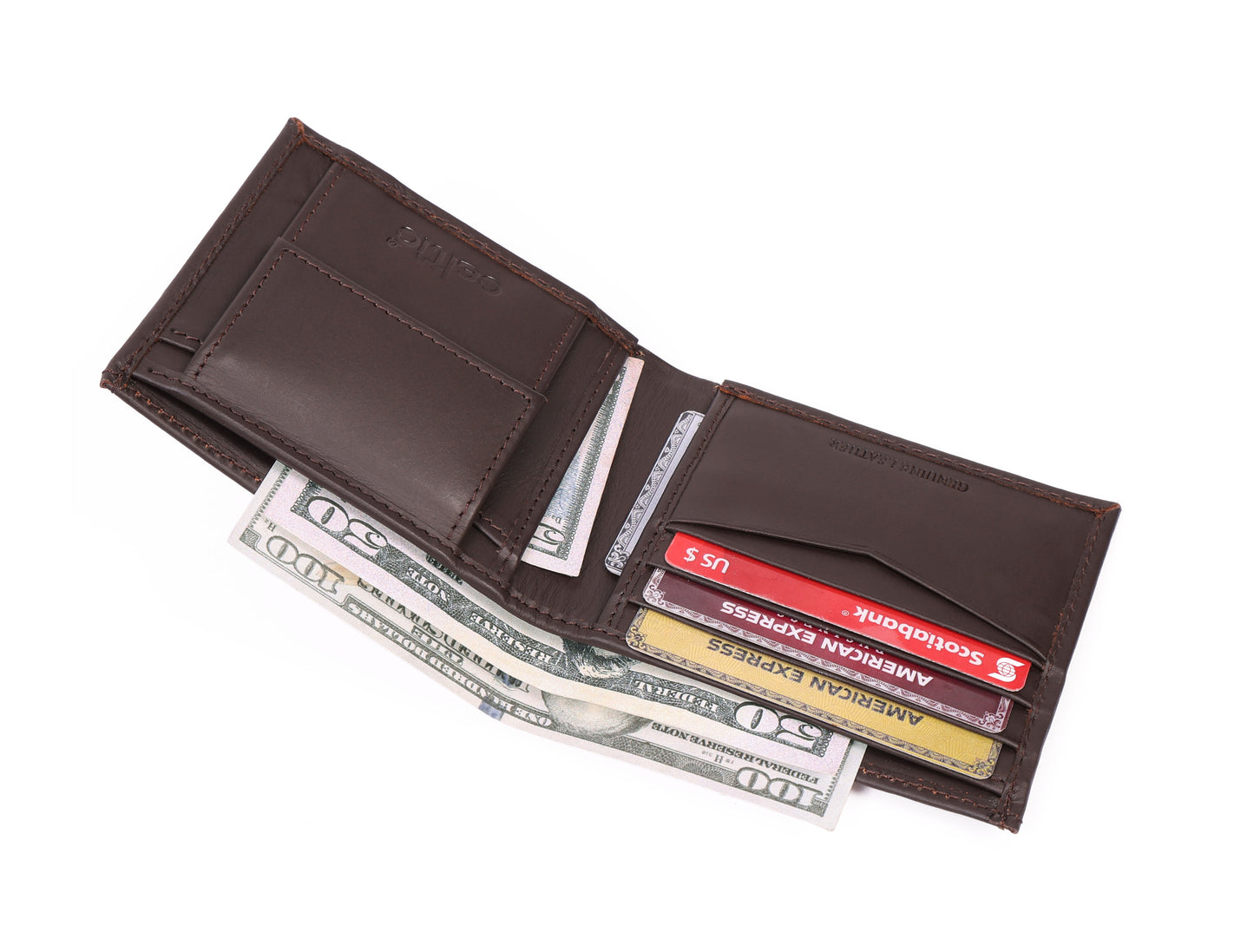 Handmade Brown Leather Wallet - Uniquely Crafted Elegance, Art:- LA-1410 Pack of 50