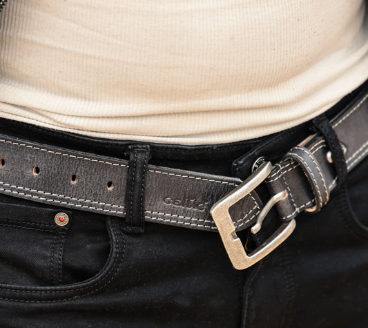 Vintage Black Premium Leather Belt,  Art: LB-827 Pack of 50
