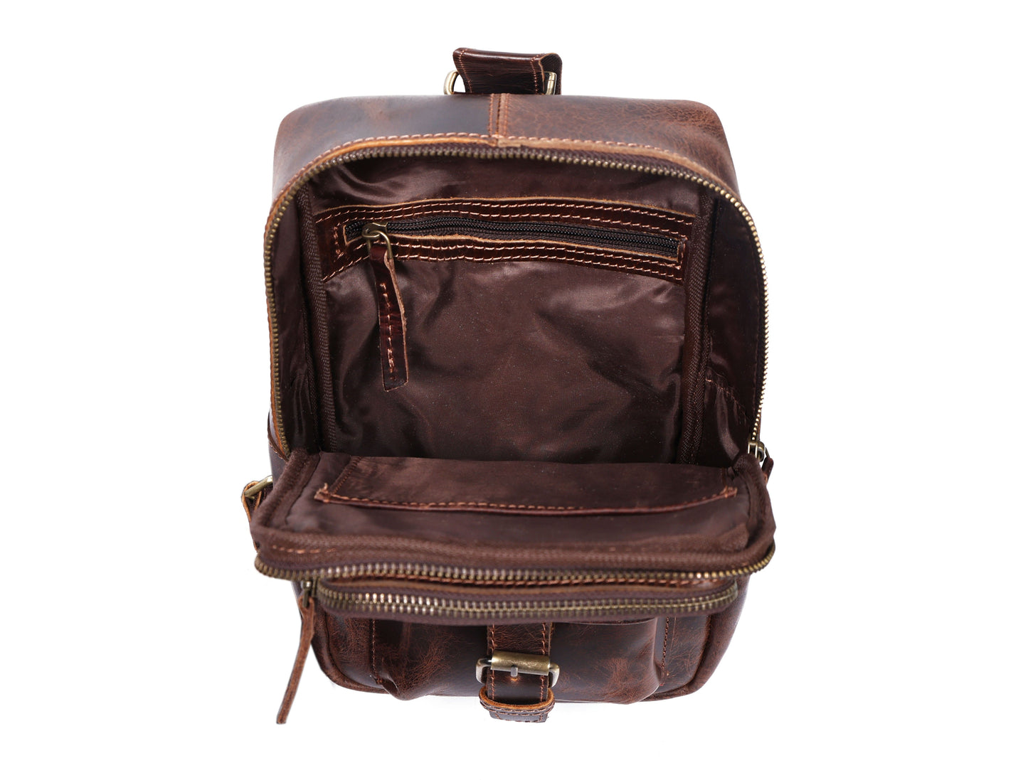 Brown Small Crossbody Leather Bag" Art: BG-1617 Pack of 25