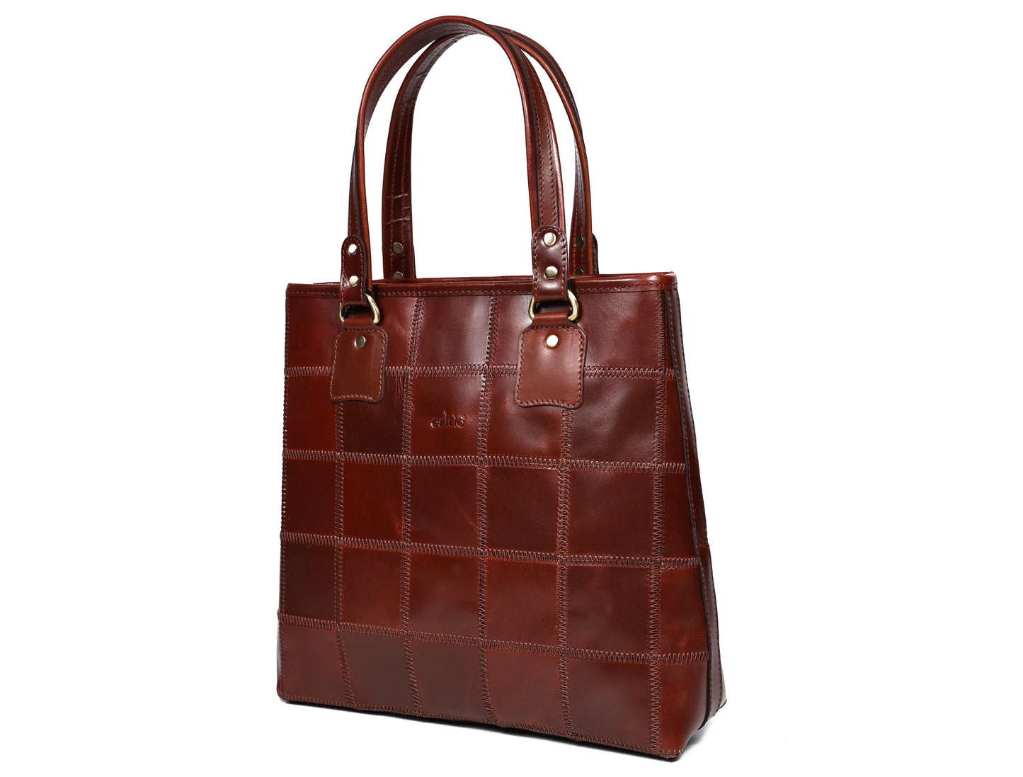 "Chic Contrast: Brown Tote Bag with Stylish Stitching for Timeless Elegance" Art: BG-1526-Z Pack of 25
