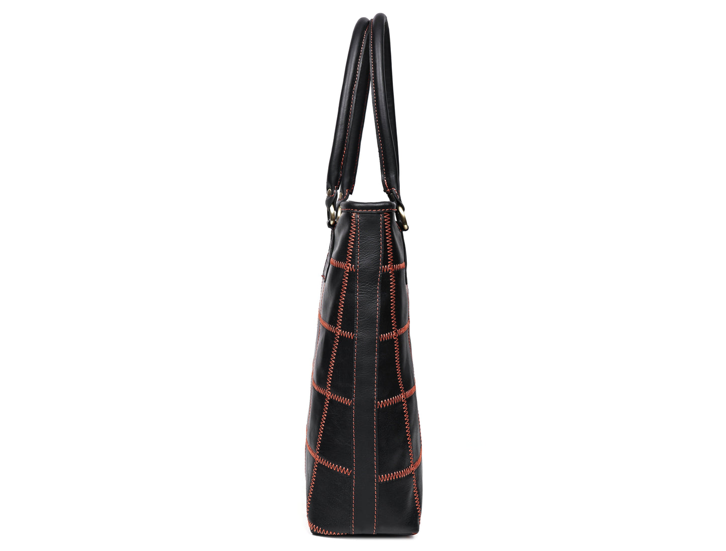 "Bold Fusion: Black Tote Bag with Orange Stitching - Elevate Your Style with Vibrant Contrast"  Art: BG-1143-Z Pack of 25