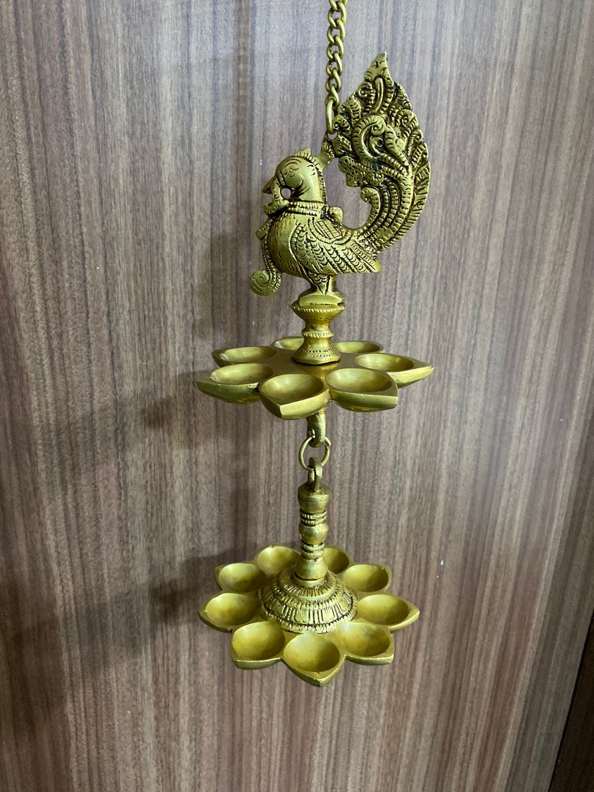 9/16 Deepak Lamp Brass Hanging Diya For Temple Pooja Room Décor By Tamrapatra Pack of 25