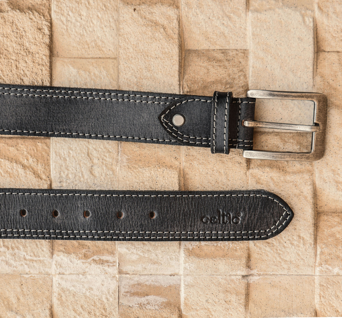 Vintage Black Premium Leather Belt,  Art: LB-827 Pack of 50