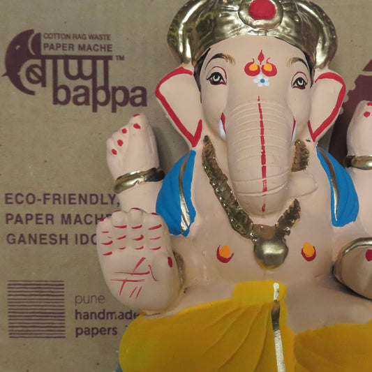 9" COLORED PAPER MACHE GANESH IDOL Pack of 50