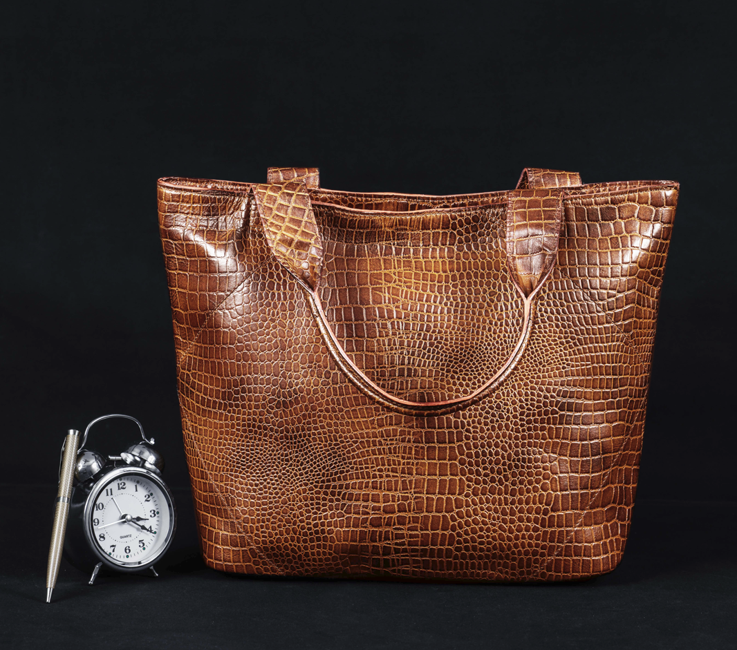 New celtic premium Elegance in Leather Tote Bag with Leather Accents. Art: BG-1387 Pack of 25
