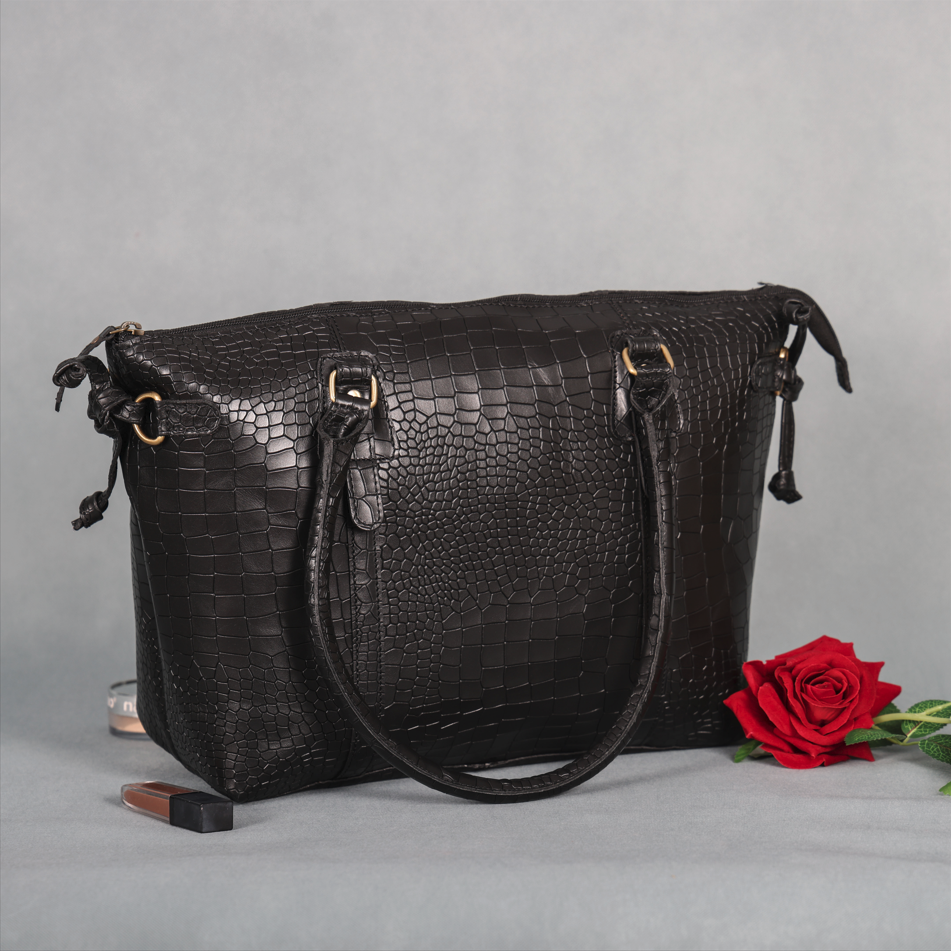 Elevate Your Style with our stylish Leather Accent Tote Bag. Art: BG-1599 Pack of 25
