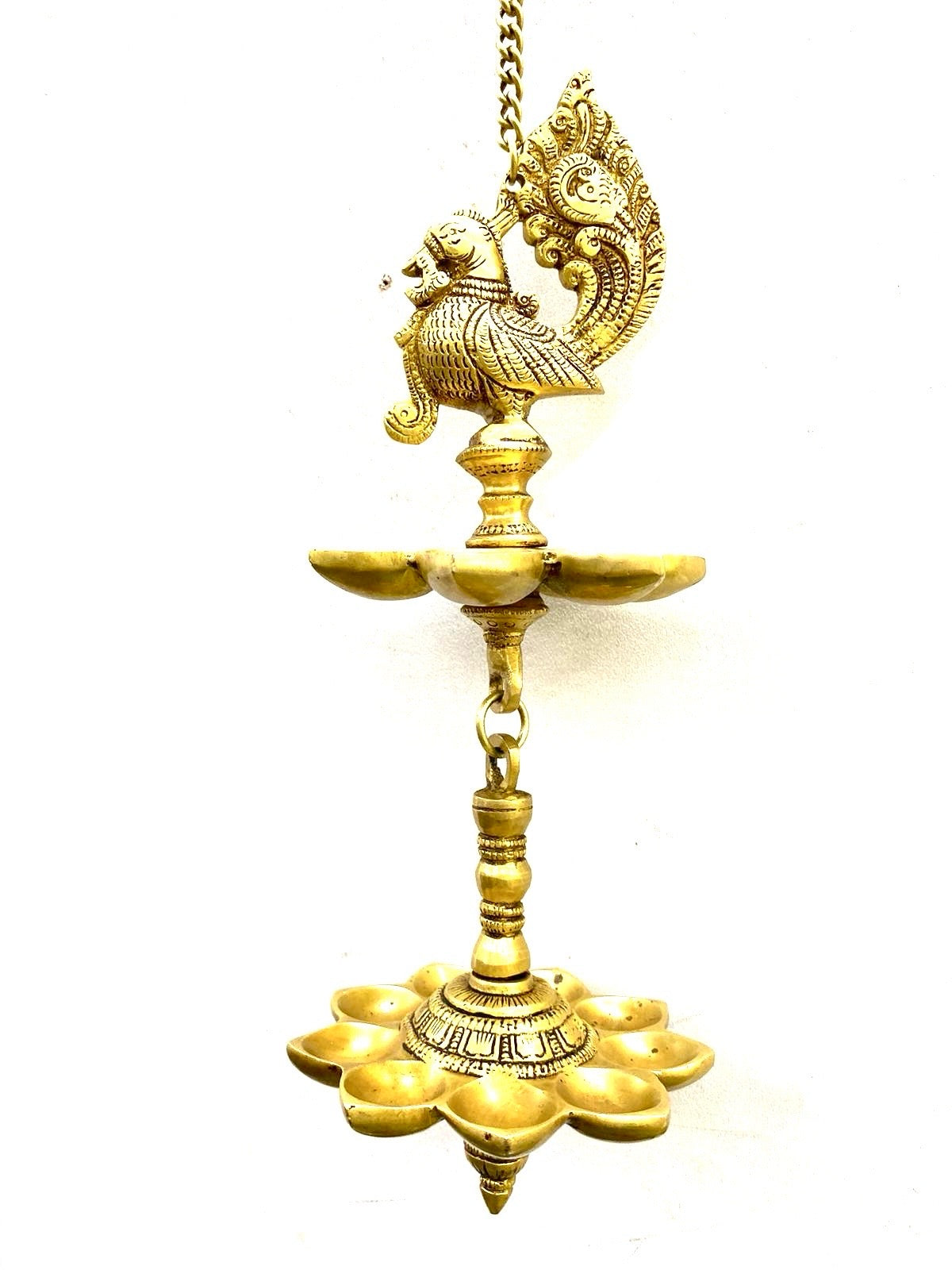 9/16 Deepak Lamp Brass Hanging Diya For Temple Pooja Room Décor By Tamrapatra Pack of 25