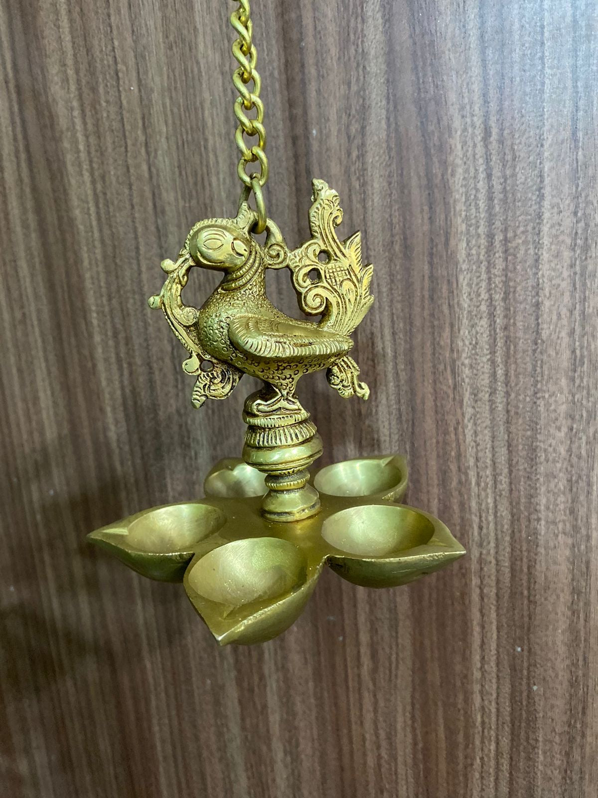 Brass Hangings Peacock Style With Heavy Bells Exclusive Creations Tamrapatra Pack of 25