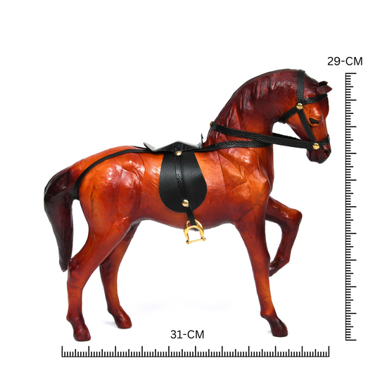 Exquisite Handcrafted Walking Leather Horse Showpiece for Elegant Office&Home Decor, ART:-LA-01 Pack of 50