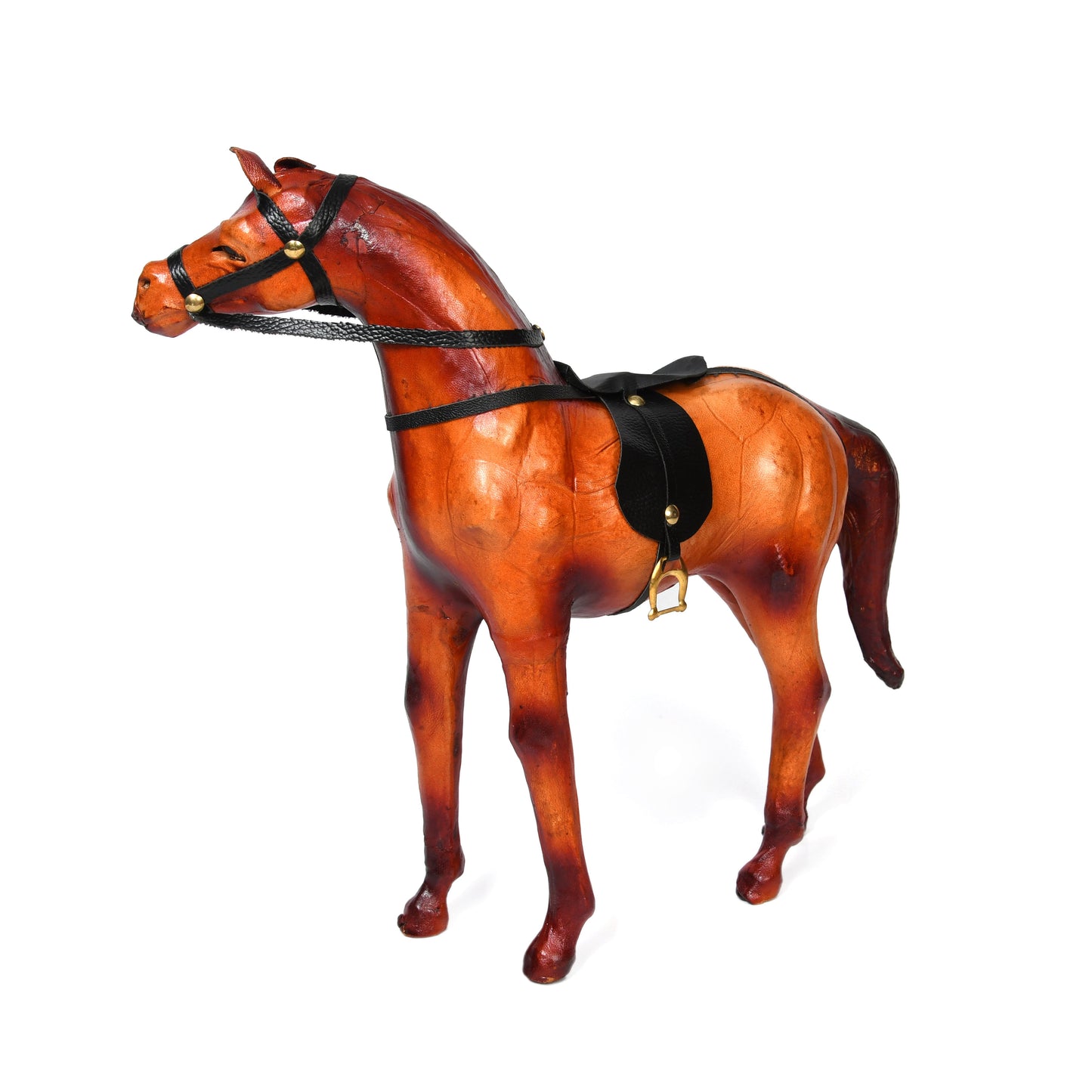 Stunning Handcrafted Standing Leather Horse Showpiece for Elegant Home Decor, ART:-LA-02 Pack of 50