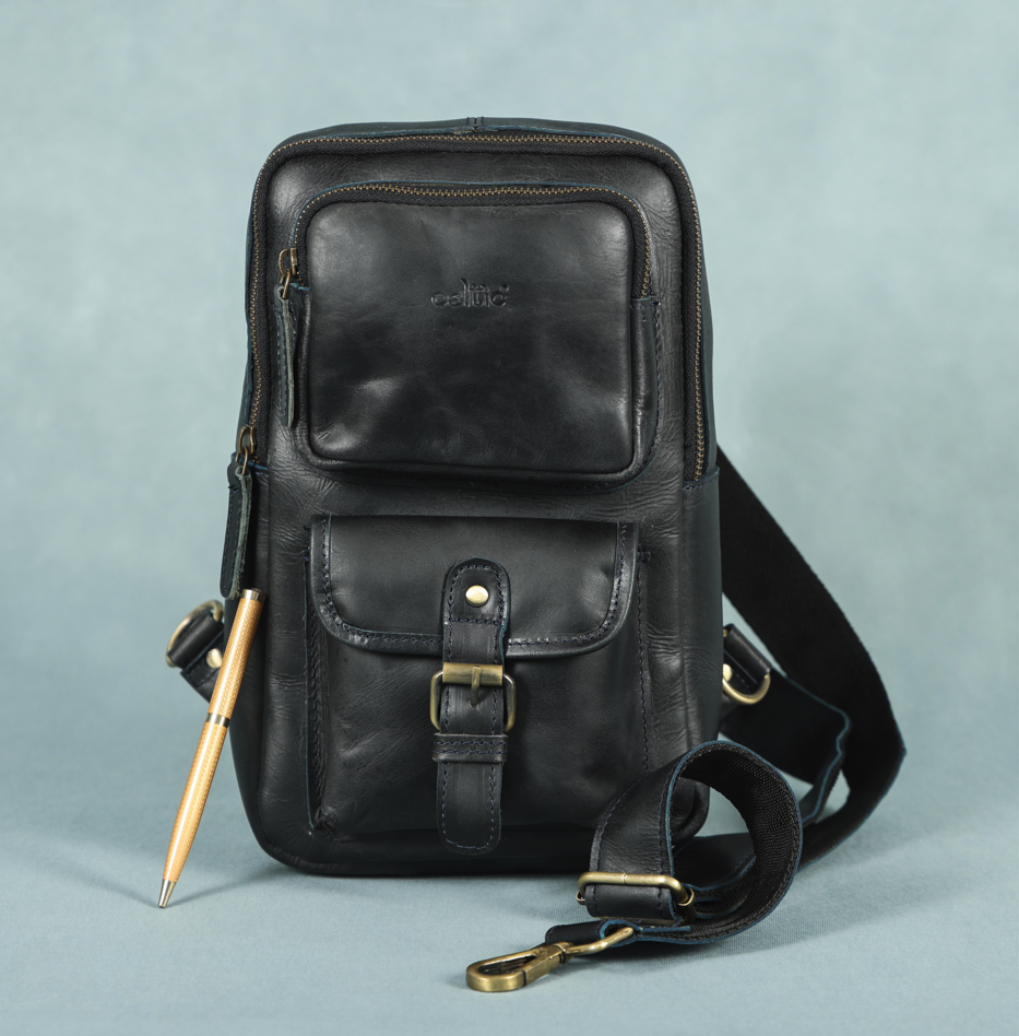 Brown Small Crossbody Leather Bag" Art: BG-1617 Pack of 25