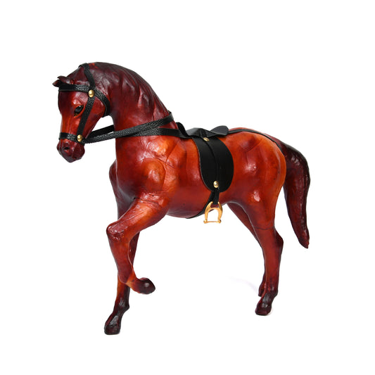 Exquisite Handcrafted Walking Leather Horse Showpiece for Elegant Office&Home Decor, ART:-LA-01 Pack of 50