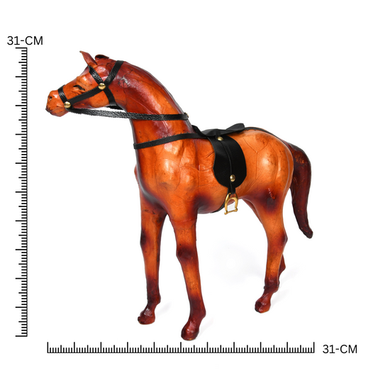 Stunning Handcrafted Standing Leather Horse Showpiece for Elegant Home Decor, ART:-LA-02 Pack of 50