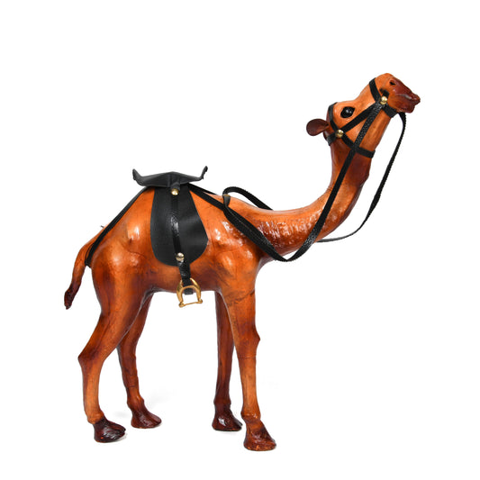 Handicraft Standing Camel Leather Showpiece – Exquisite Artisan Home Decor, ART:-LA-05 Pack of 50