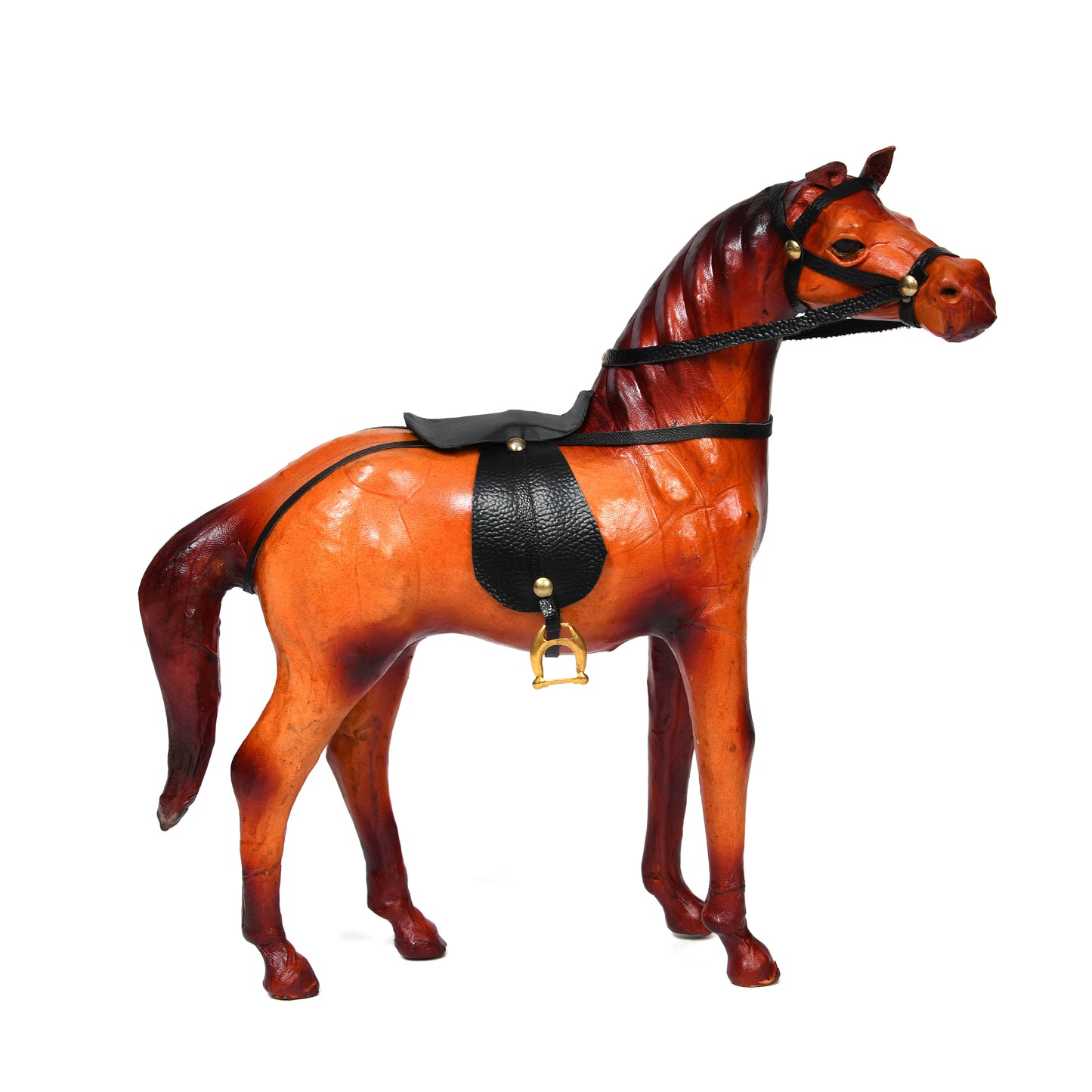 Stunning Handcrafted Standing Leather Horse Showpiece for Elegant Home Decor, ART:-LA-02 Pack of 50