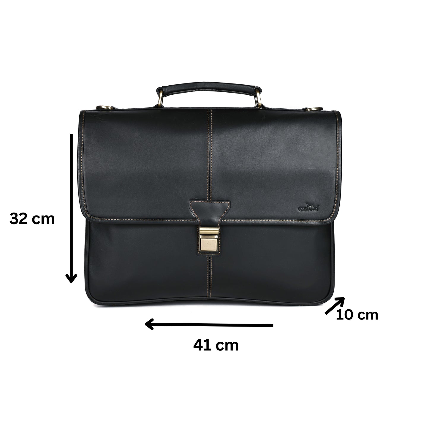 Handcrafted Black Laptop Bag: Brush Antique Fittings, Tan Stitching, and Unmatched Sophistication, Art: BG-1700 Pack of 25