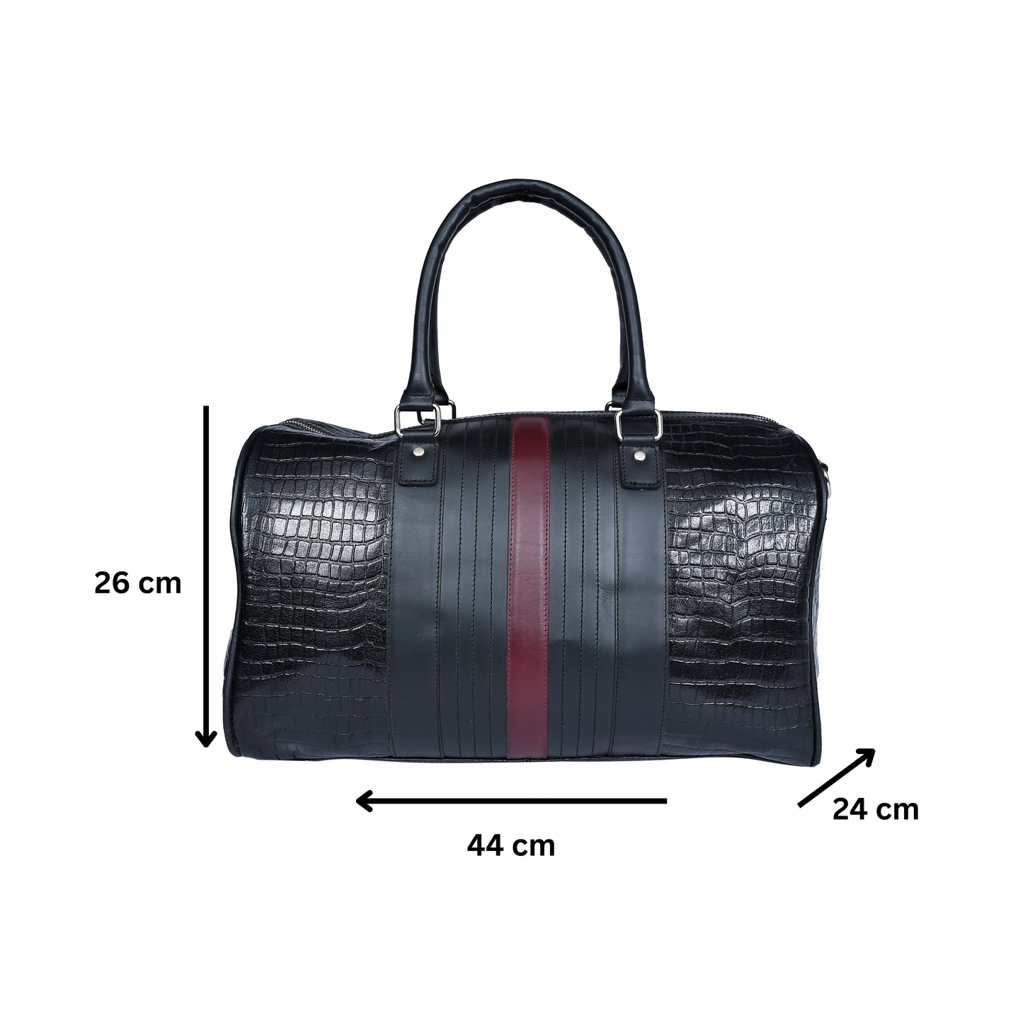 Black Color Pure Leather Duffel Bag for Travelling | Handmade Weekender Bag. Art: BG-1712 Pack of 25