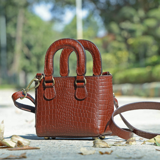 Stylish Leather Croco Print Sling Bag – Chic & Versatile. BG-1621 Pack of 25