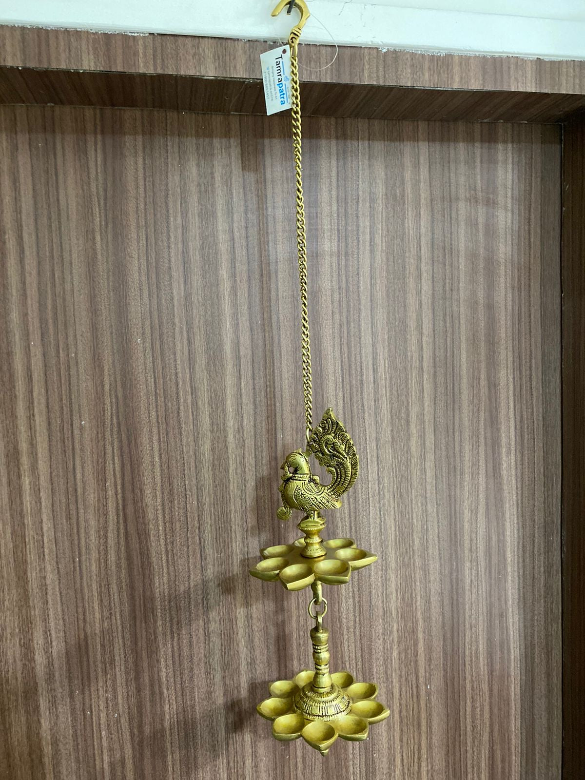 9/16 Deepak Lamp Brass Hanging Diya For Temple Pooja Room Décor By Tamrapatra Pack of 25