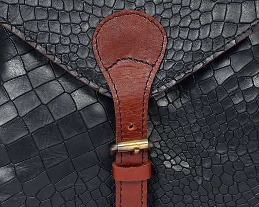 Elevate Your Style with Our Black Croco Leather Sling Bag. Art: BG-1153 Pack of 25
