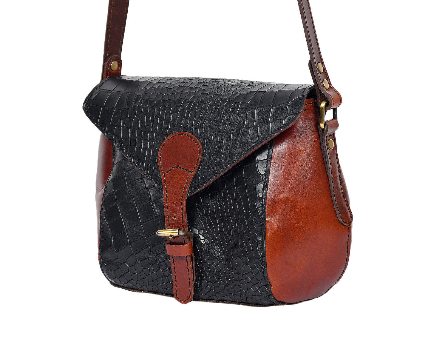 Elevate Your Style with Our Black Croco Leather Sling Bag. Art: BG-1153 Pack of 25