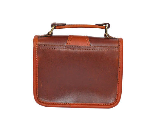 Brown color pure leather sling bag with glorious design for women and girls | Party wear, Art: BG-1155 Pack of 25