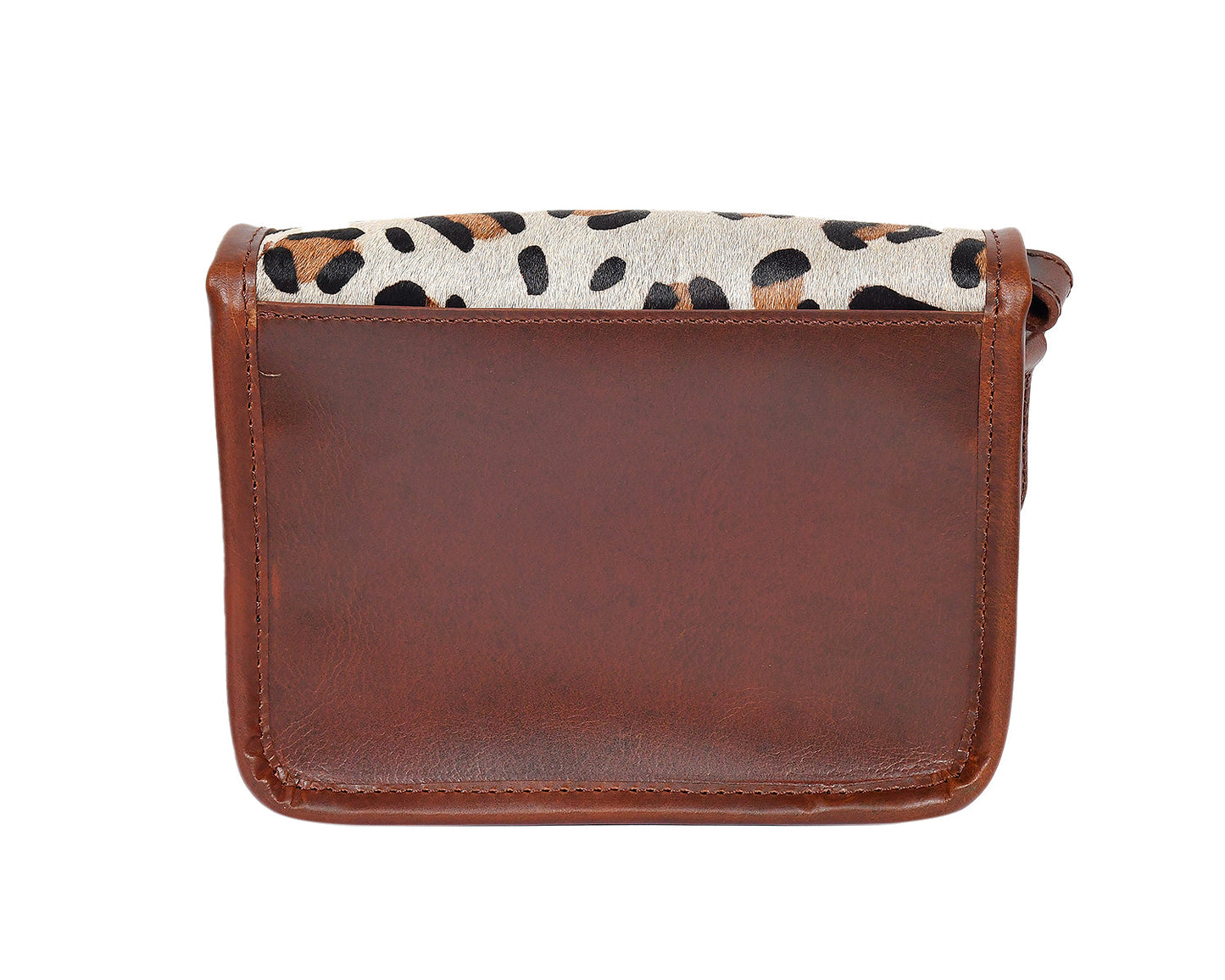 Brown color leather with hair on leather sling bag for women and girls | Party wear. Art: BG-1157 Pack of 25