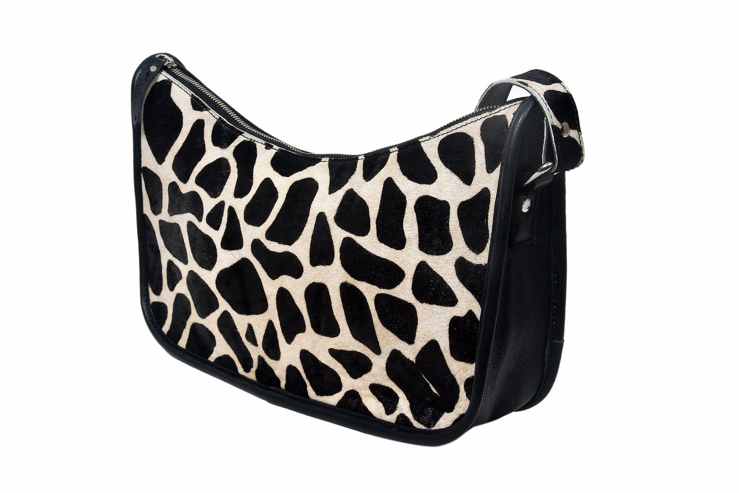 Elevate Your Style with our Black Leather Sling Bag featuring Printed Hair-On Design.  Art: BG-1361 Pack of 25