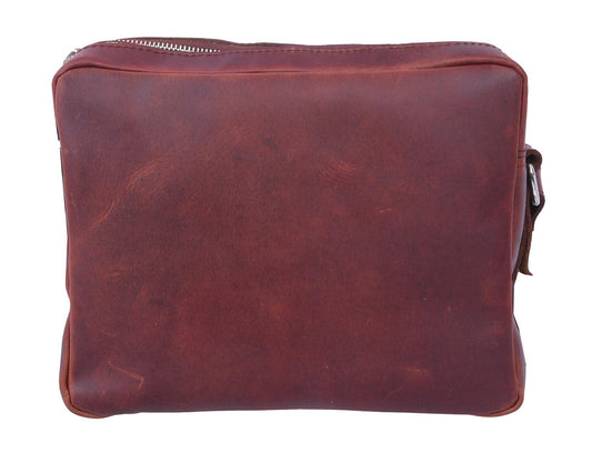Buff Premium Leather Compact Shoulder Satchel Bag For Men With Extra Storage and Durable Build Quality (Brown)  Art: BG-1278 Pack of 25