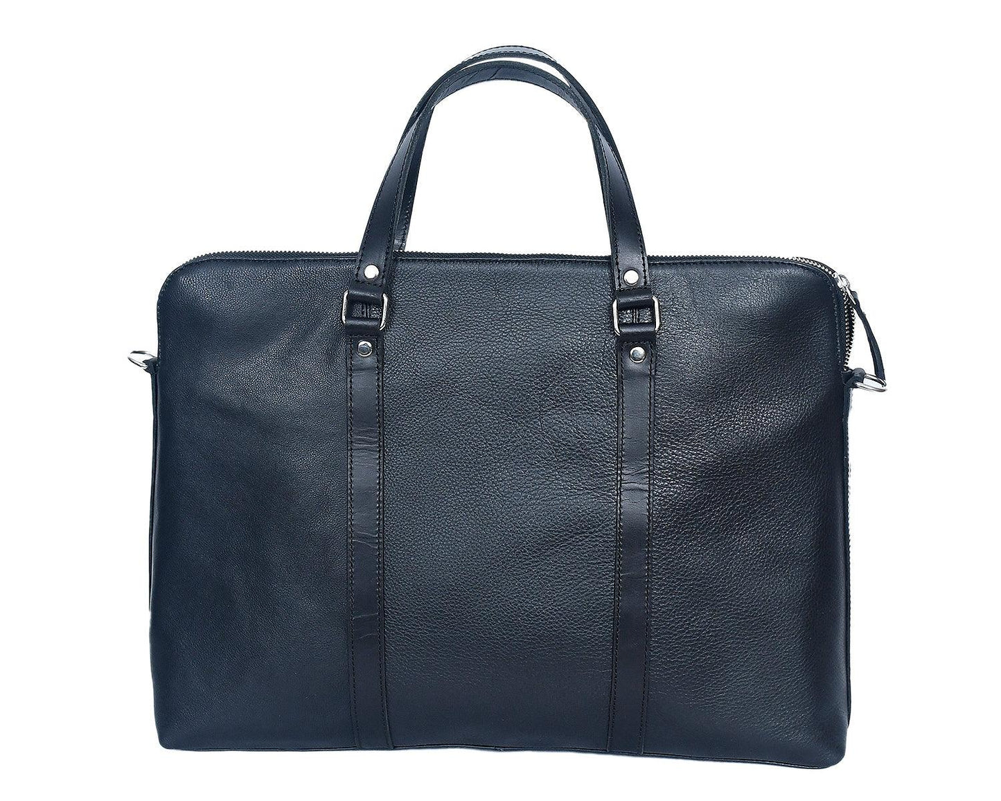 Black color pure leather laptop bag for office use with shoulder strap, Art: BG-1549 Pack of 25