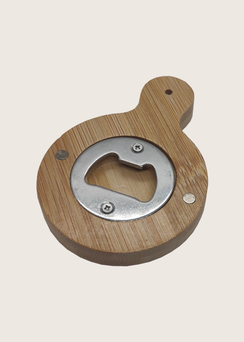 Bamboo Fridge Magnet and Bottle Opener Pack of 50