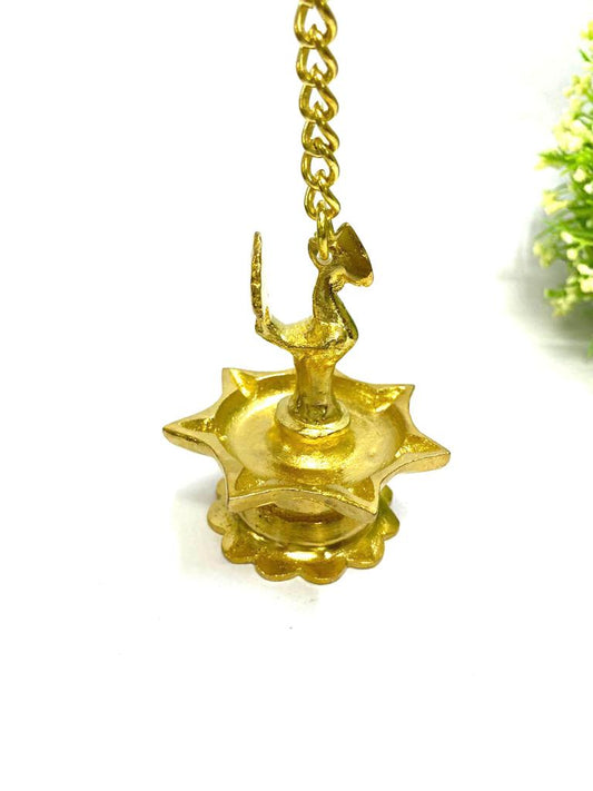 7 Mukhi Brass Hanging Diyas Exclusive Collection With Chain From Tamrapatra Pack of 50
